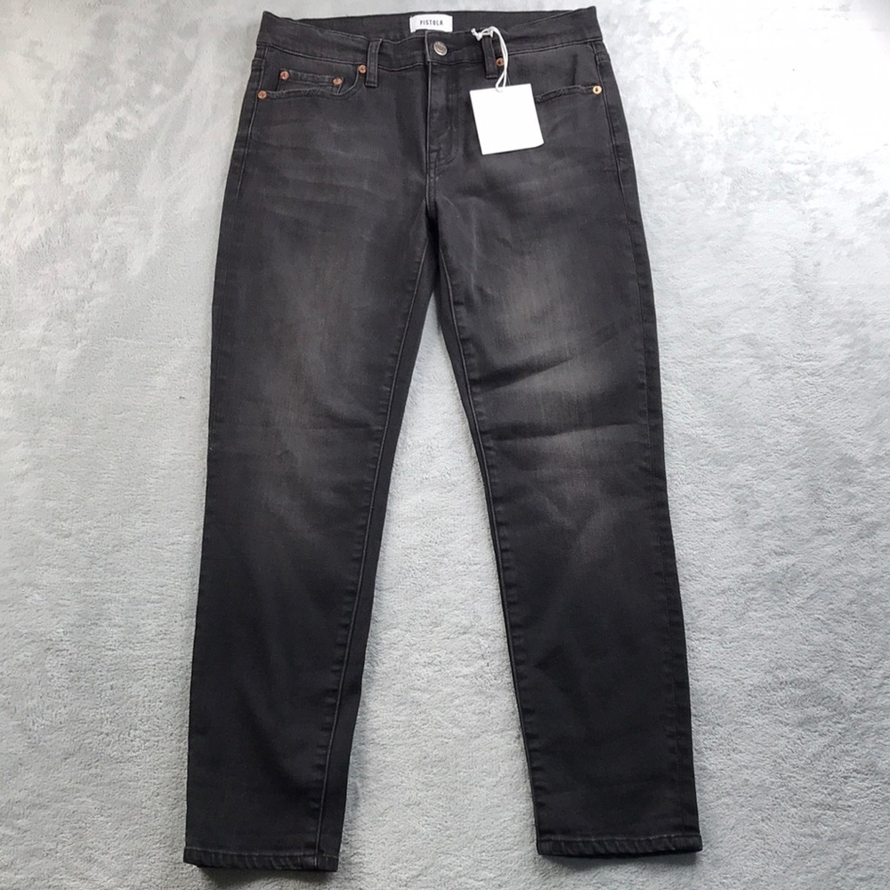 Pistola Mason Mid Rise Girlfriend Jeans in Midnight Size 27 New
